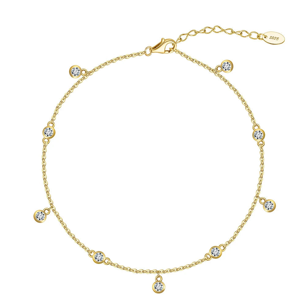 Delicate Charm Anklet – Sterling Silver Summer Jewellery