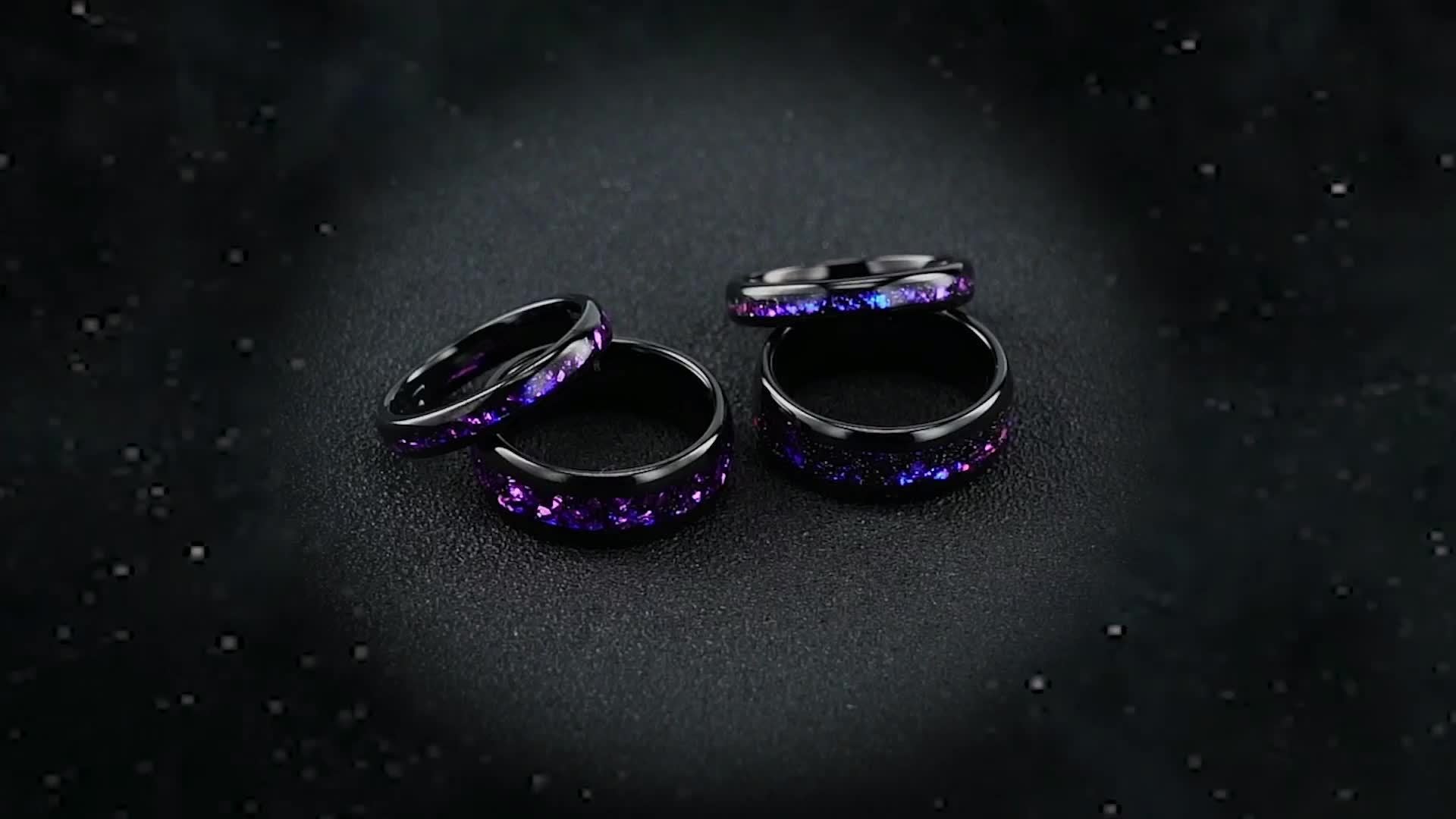 Ring Nebula Forge – Starry Tungsten Unisex Wedding Band