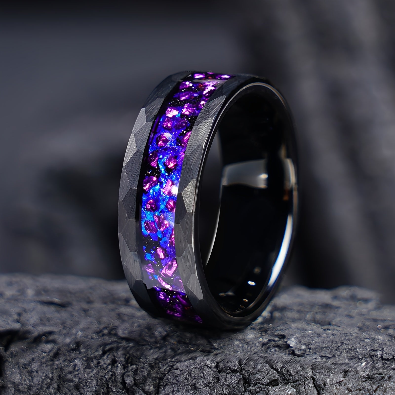 Ring Nebula Forge – Starry Tungsten Unisex Wedding Band