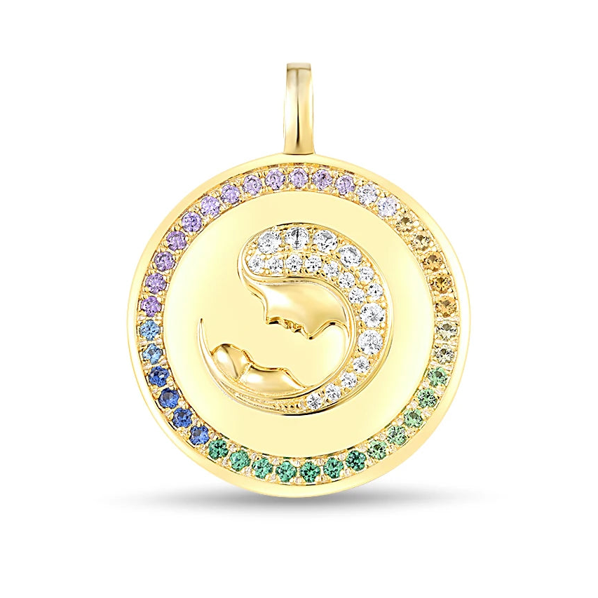 Mother & Child Bond Pendant – 925 Sterling Silver with Gradient Gemstones