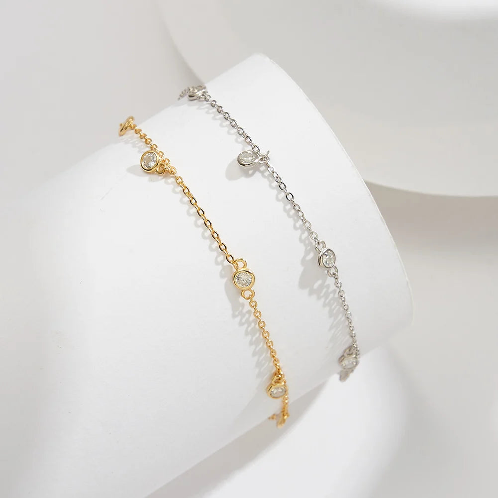 Delicate Charm Anklet – Sterling Silver Summer Jewellery