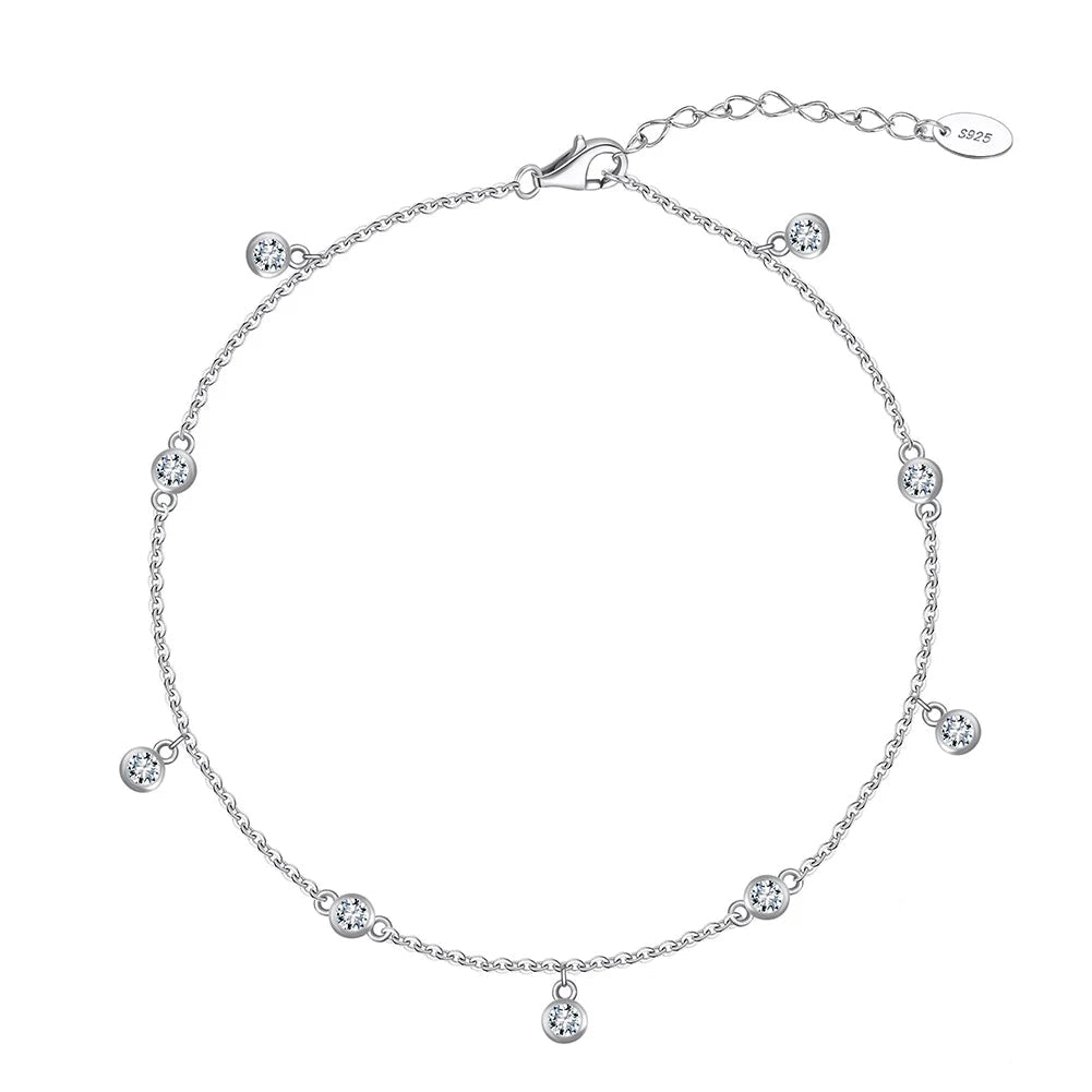 Delicate Charm Anklet – Sterling Silver Summer Jewellery