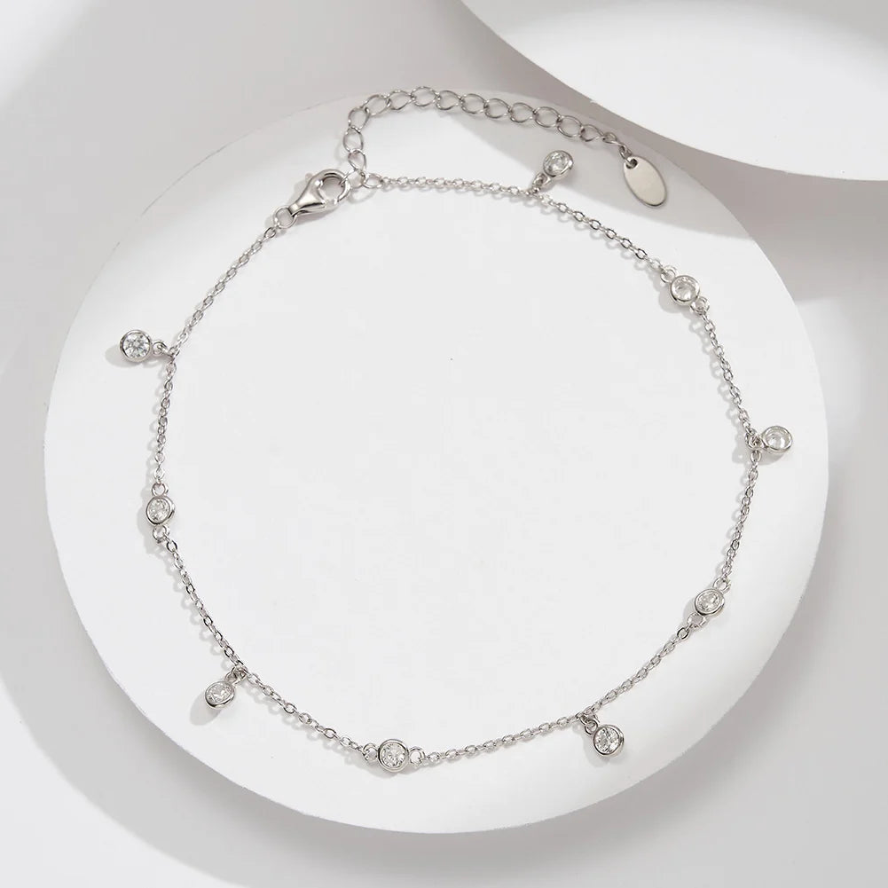 Delicate Charm Anklet – Sterling Silver Summer Jewellery