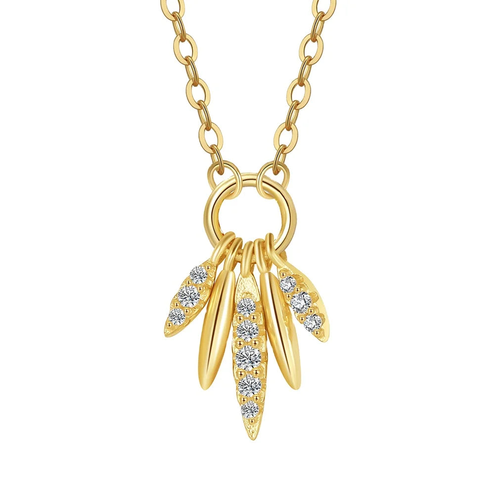Botanical Cluster Pendant Necklace – Gold Plated Sterling Silver