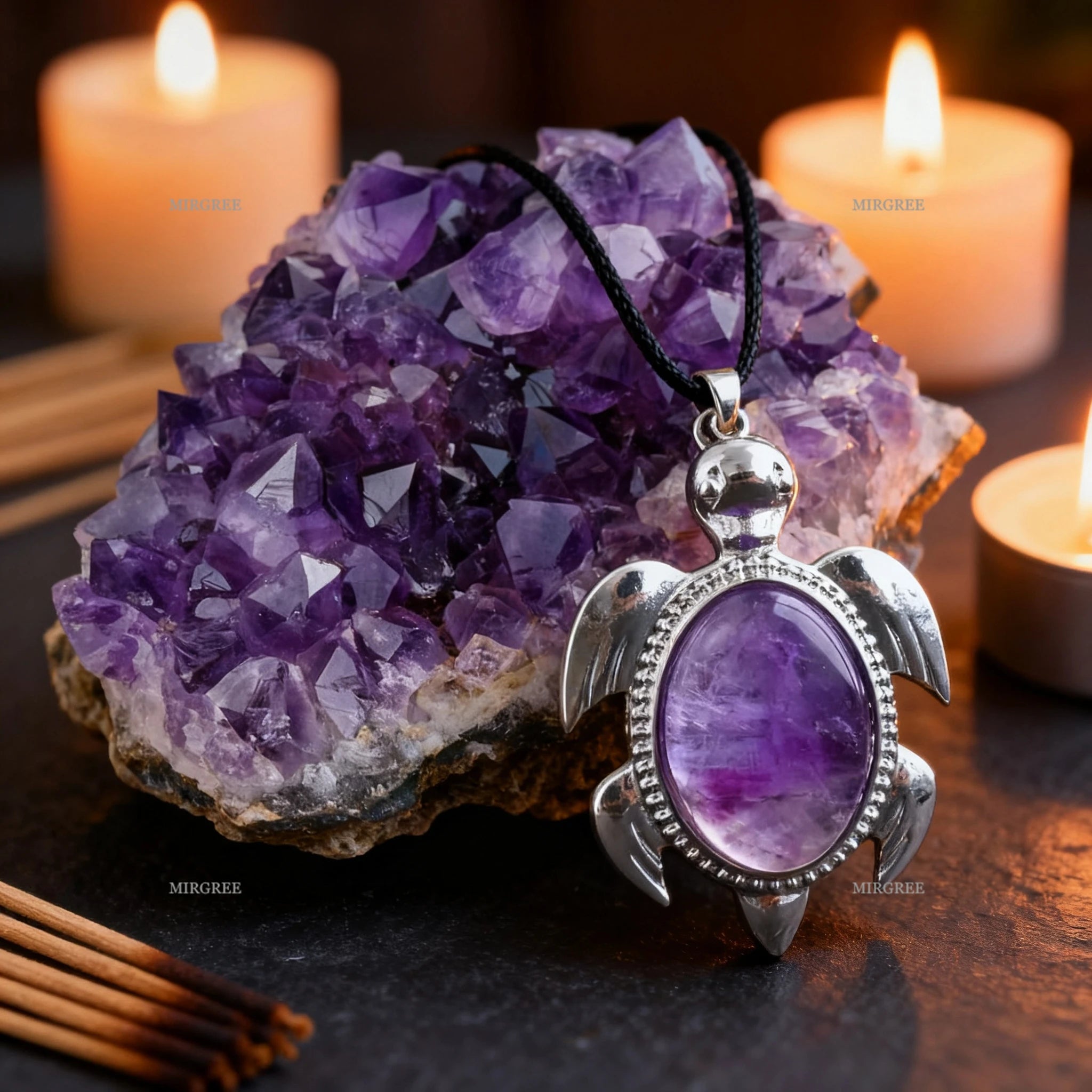 Amethyst Geode Necklace Set – Natural Crystal Collection