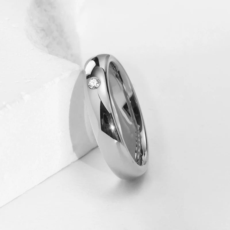 Stainless Steel Rings – Lover Ring with Cubic Zirconia