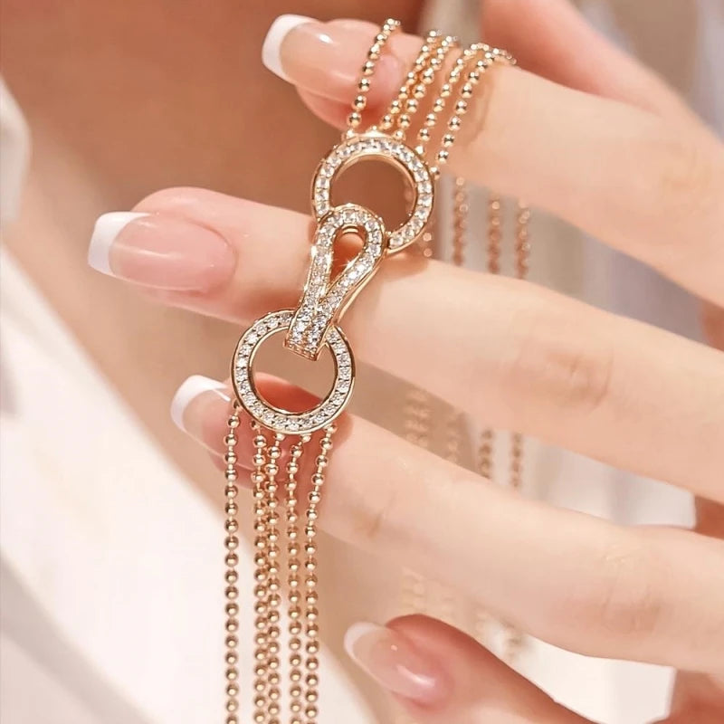 The Kensington Cascade Necklace | Rose Gold & Crystal