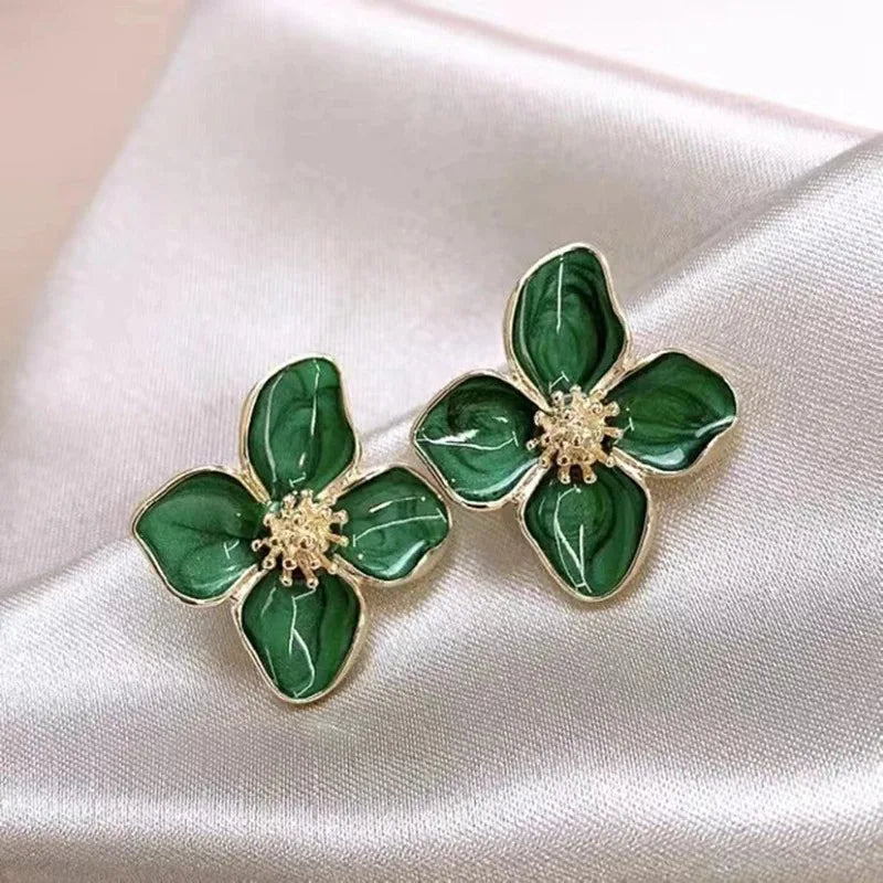 Botanical Bloom Stud Earrings – Stainless Steel Floral Design