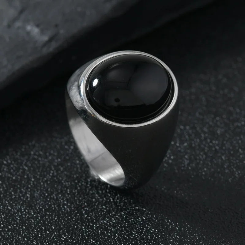 Titan Ember – Stainless Steel Tiger’s Eye Statement Ring