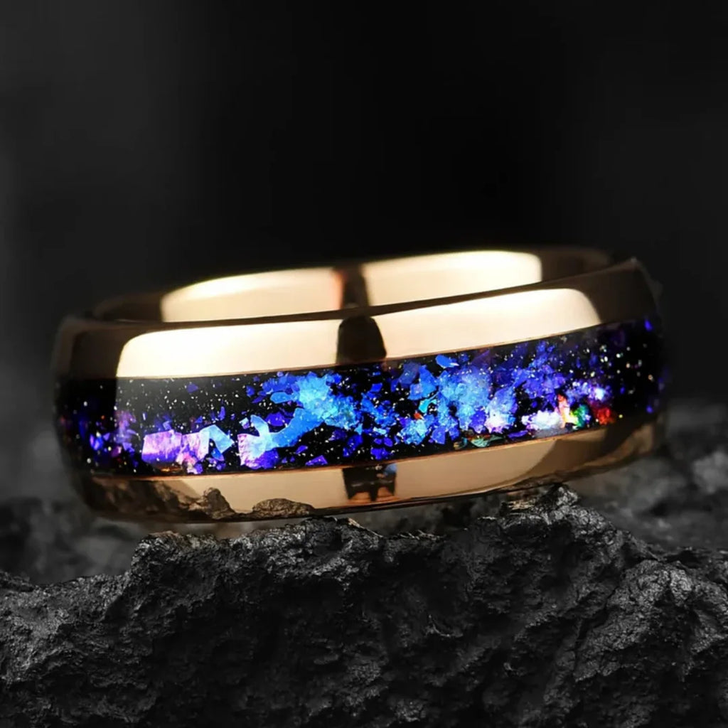 Rings Orion Nebula Forge #1 – Starry Tungsten Unisex Wedding Band
