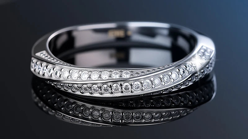 Aiternity Brilliance – Moissanite Wedding Band in 925 Sterling Silver