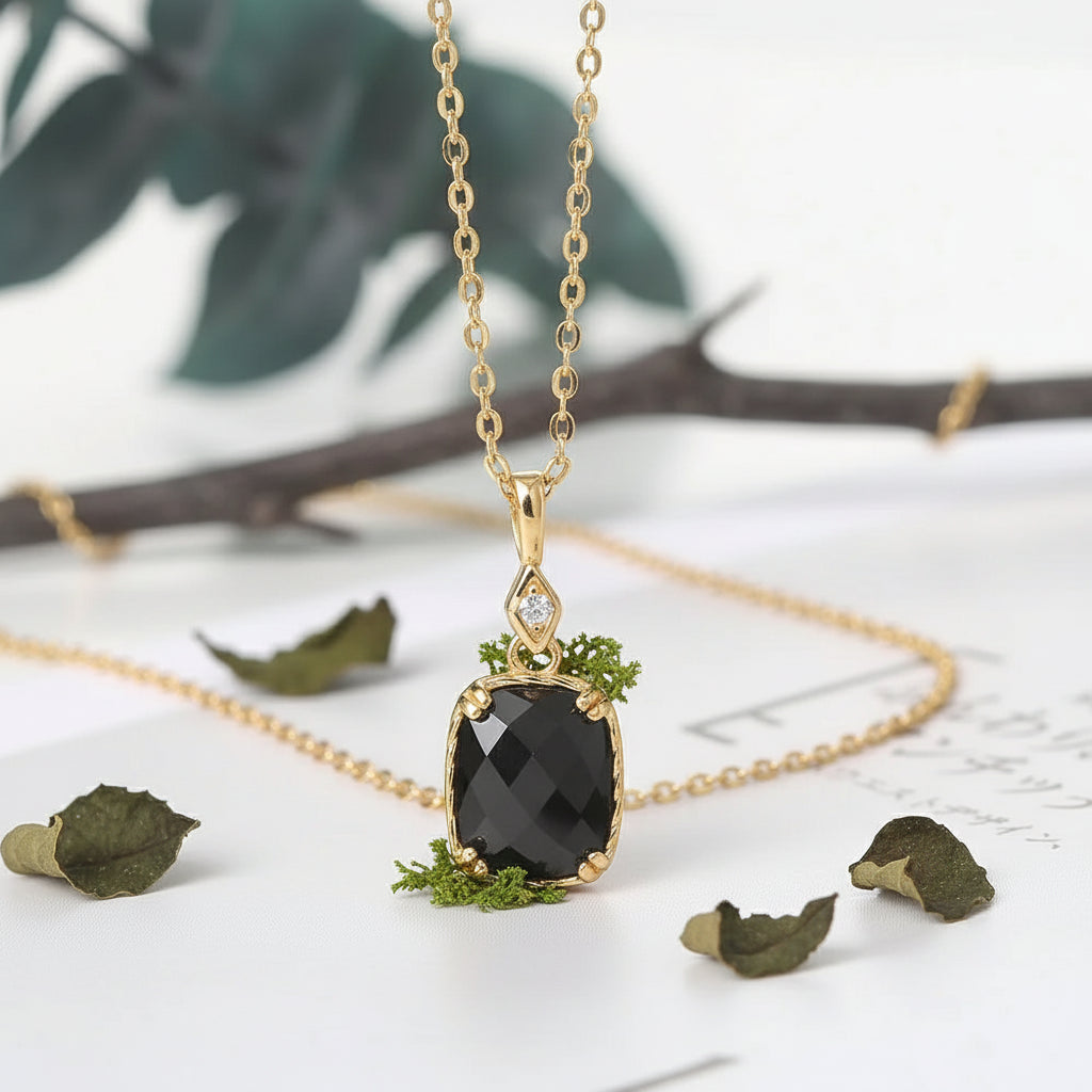 Noir Grace – 925 Sterling Silver Black Agate Jewelry Set