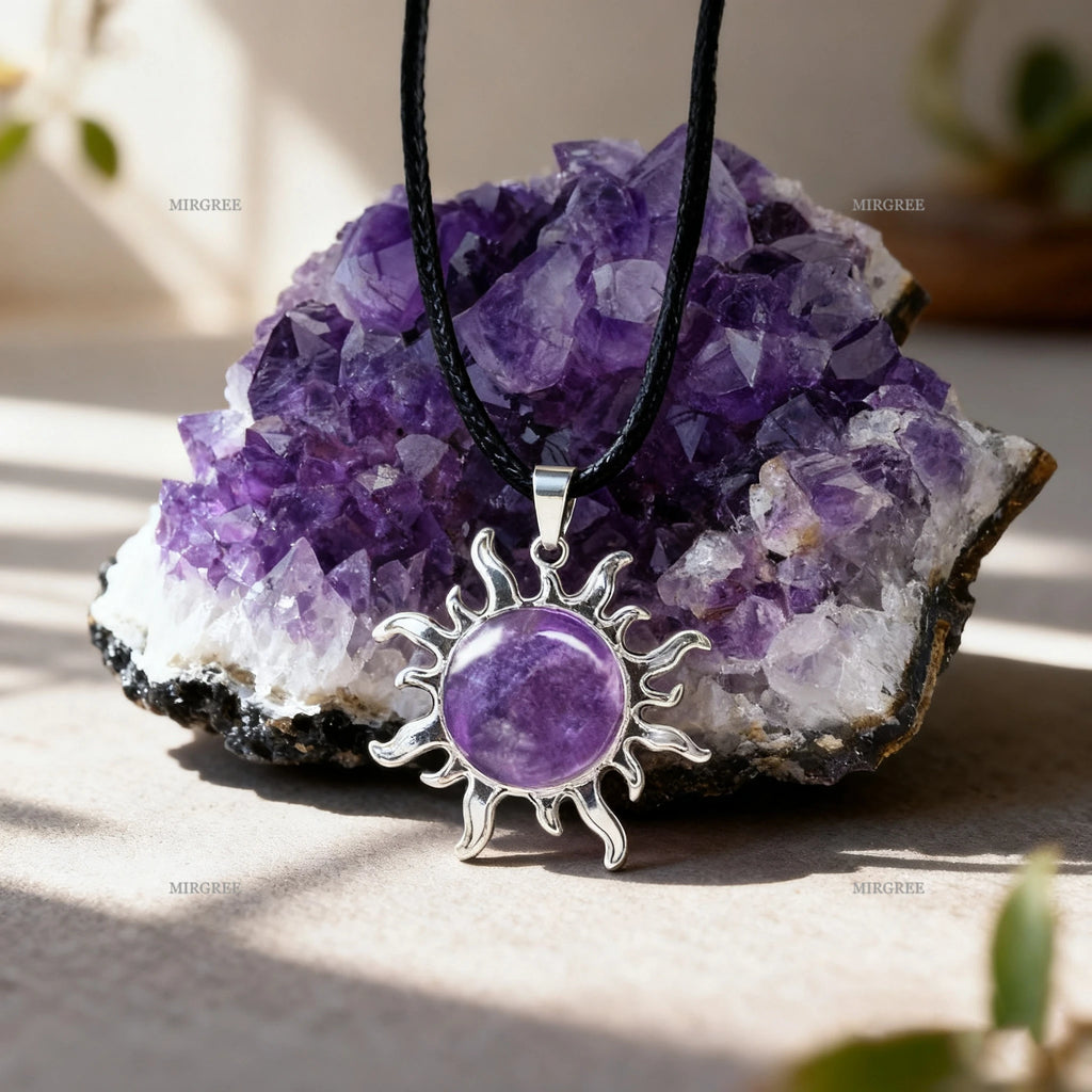 Amethyst Geode Necklace Set – Natural Crystal Collection