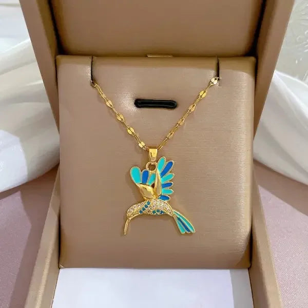 Luna Bloom – Butterfly & Moon Zircon Tassel Choker Necklace