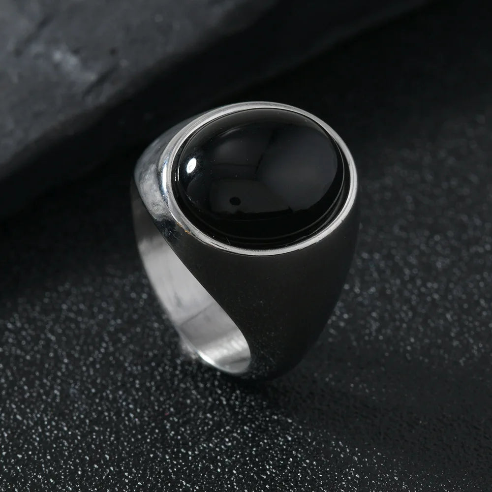 Titan Ember – Stainless Steel Tiger’s Eye Statement Ring