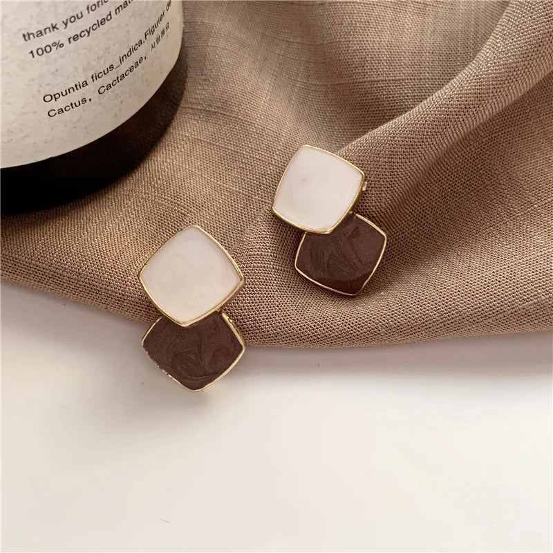Noir Luxe – Black Zircon Geometric Stud Earrings