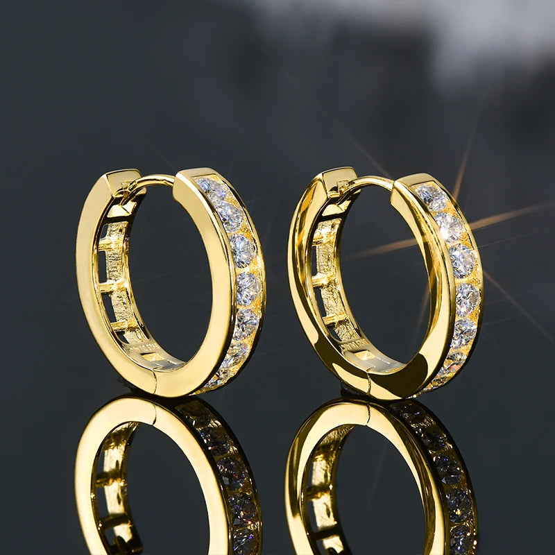 Moissanite Hoop Earrings 2.5mm – D Colour | 925 Sterling Silver