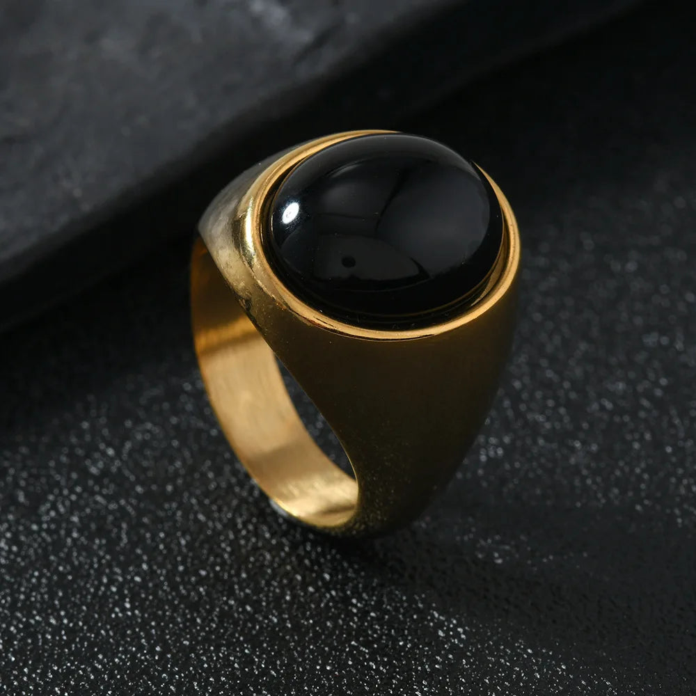Titan Ember – Stainless Steel Tiger’s Eye Statement Ring