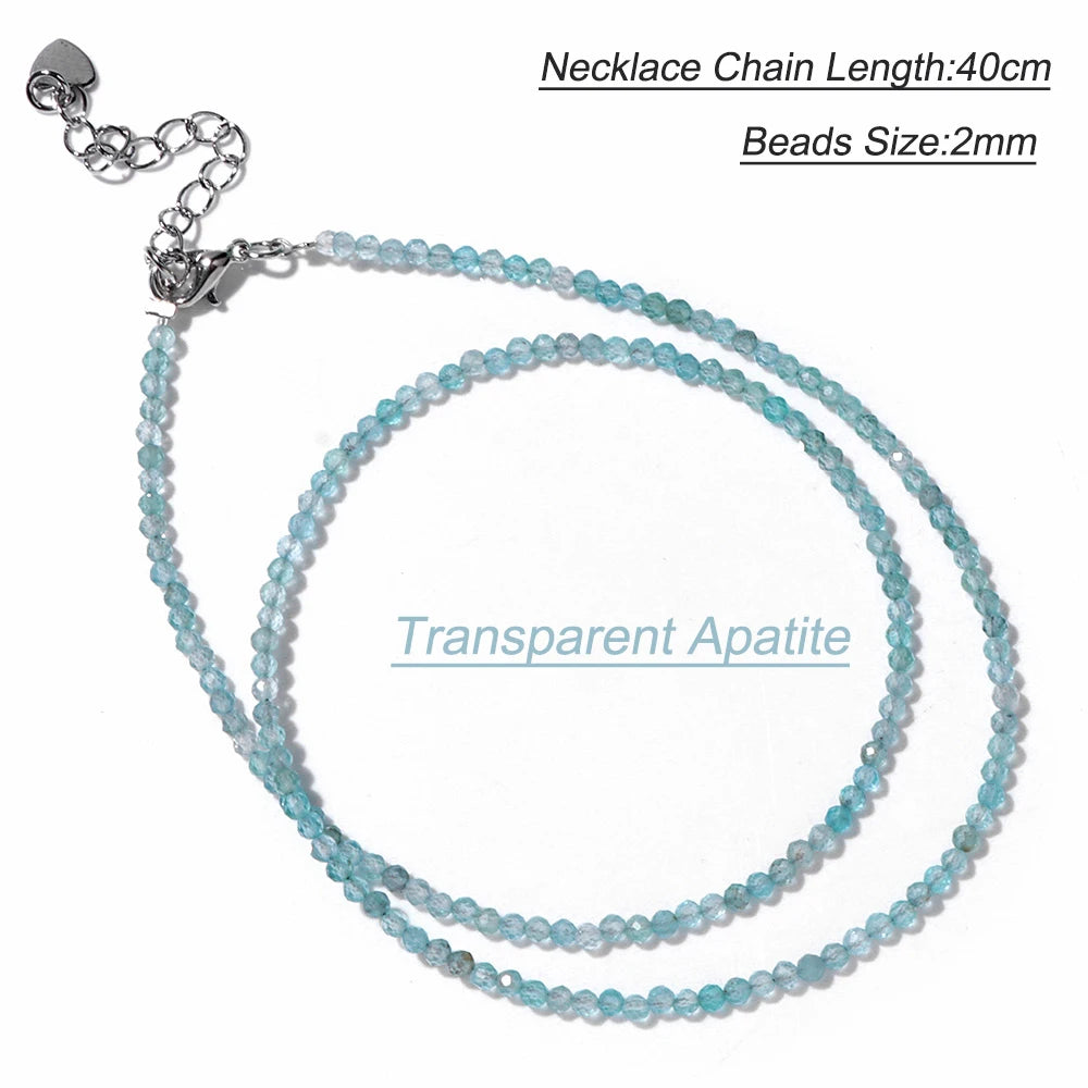 Black Spinel Beaded Necklace – 2mm Natural Stone Chain