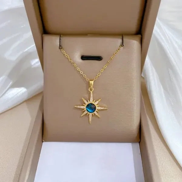 Luna Bloom – Butterfly & Moon Zircon Tassel Choker Necklace