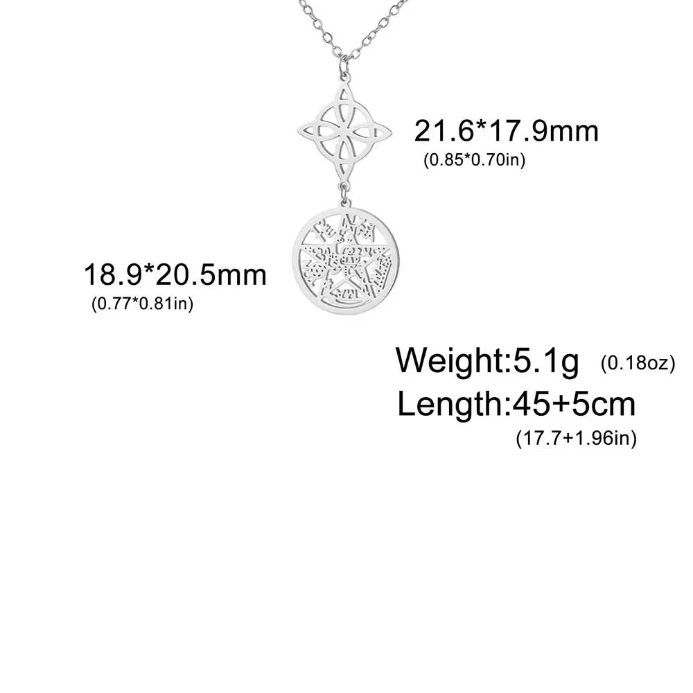 Sacred Symbol Pendant Necklace – Wiccan Tetragrammaton Pentacle Design