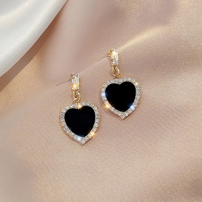 Noir Luxe – Black Zircon Geometric Stud Earrings