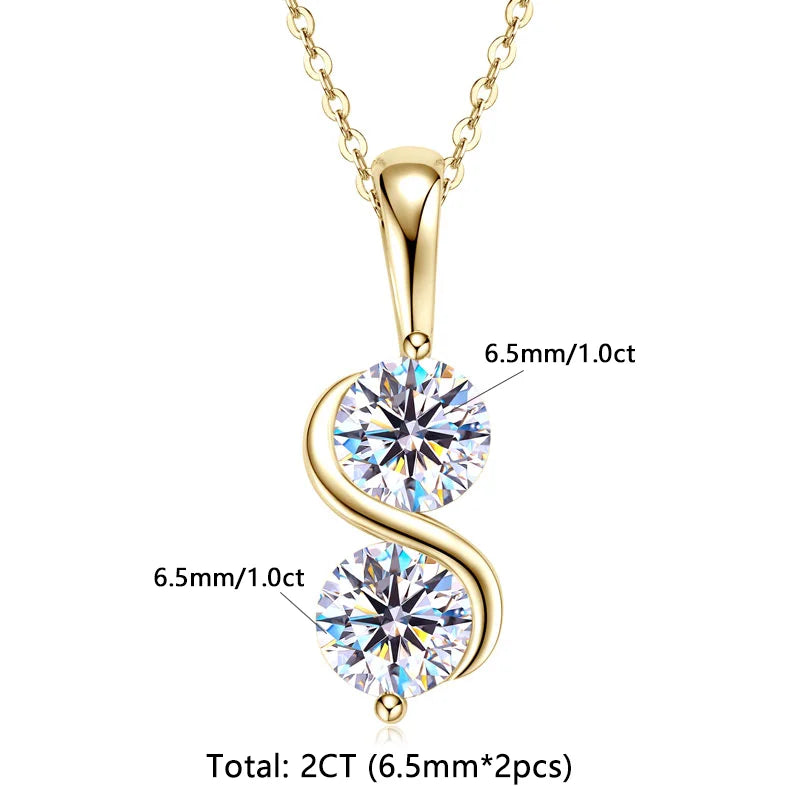 Twisted Solitaire Pendant Necklace – Certified Moissanite & Sterling Silver