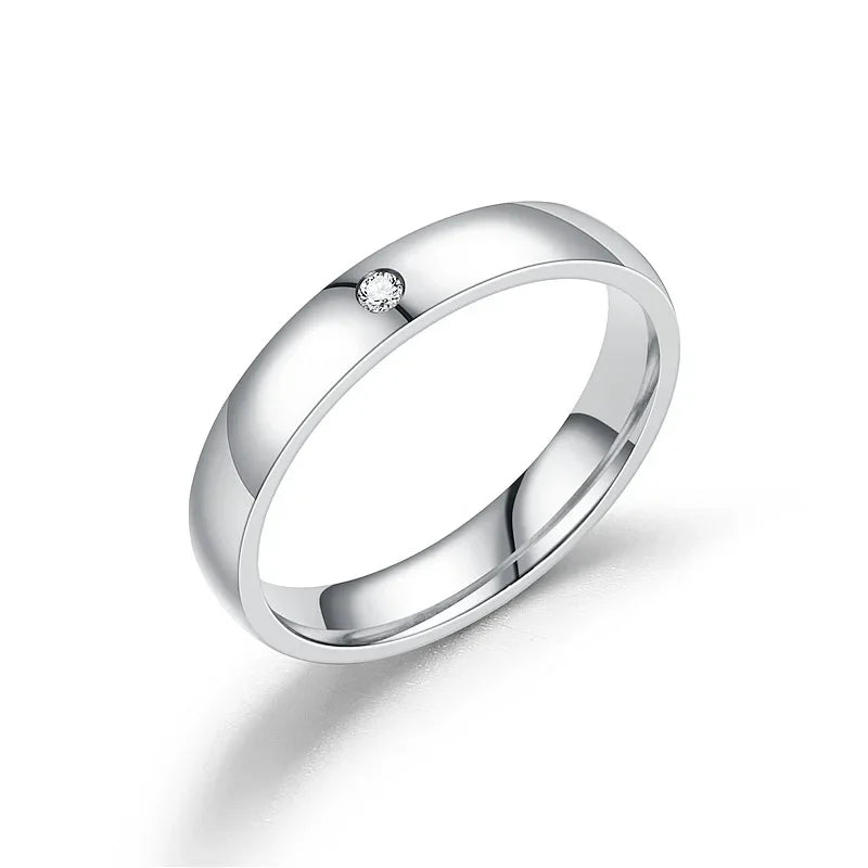 Stainless Steel Rings – Lover Ring with Cubic Zirconia