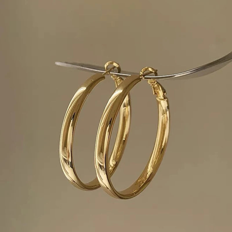 The Camden Geometric Hoops | Statement Flat Circle Earrings