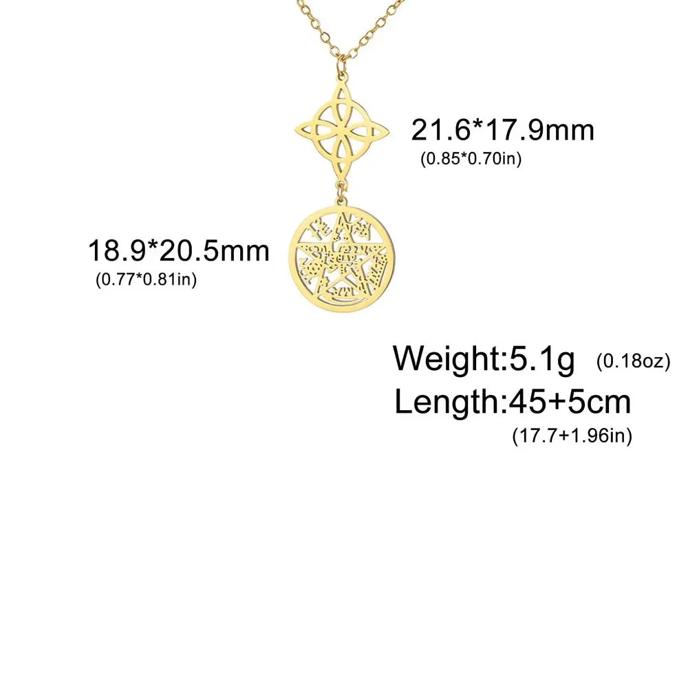 Sacred Symbol Pendant Necklace – Wiccan Tetragrammaton Pentacle Design