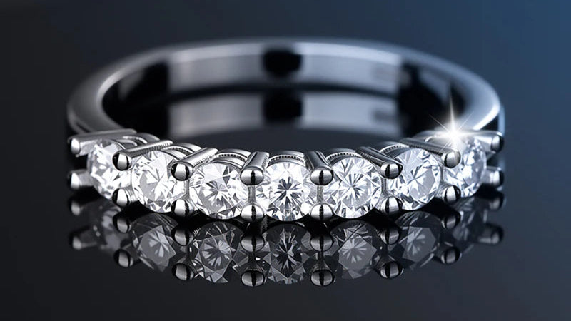 Aiternity Brilliance – Moissanite Wedding Band in 925 Sterling Silver