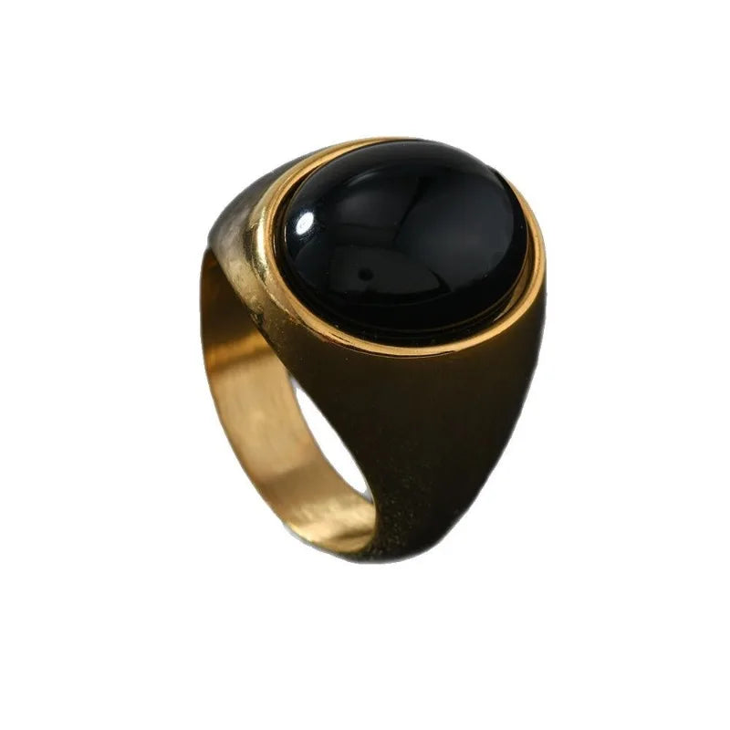 Titan Ember – Stainless Steel Tiger’s Eye Statement Ring