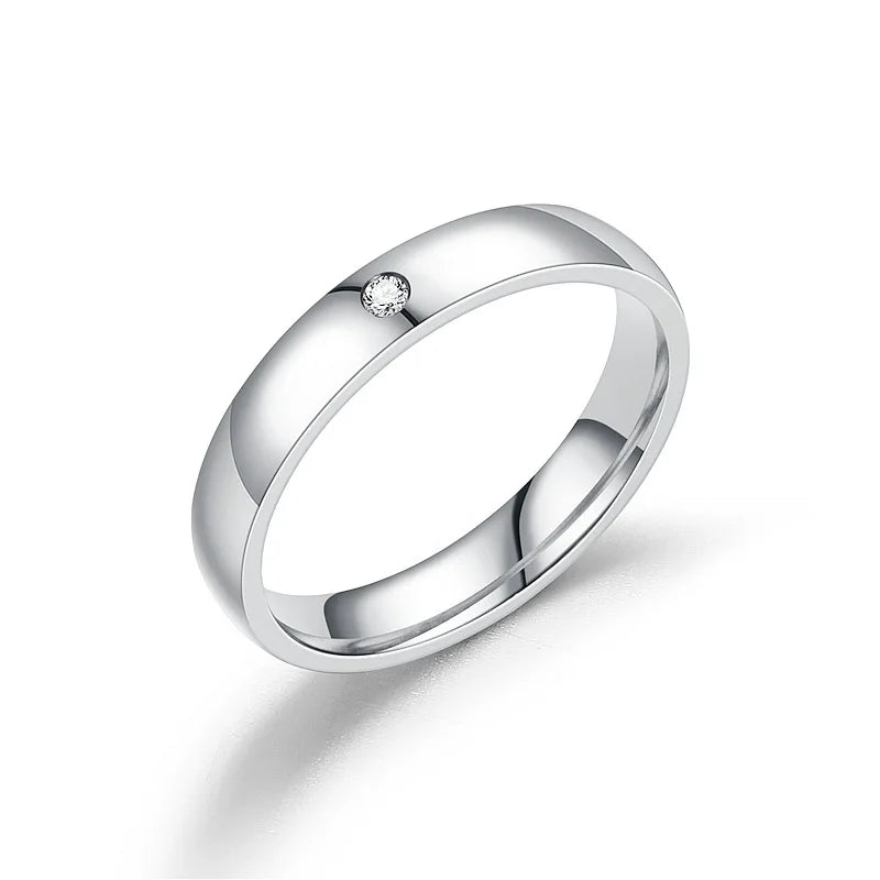 Stainless Steel Rings – Lover Ring with Cubic Zirconia