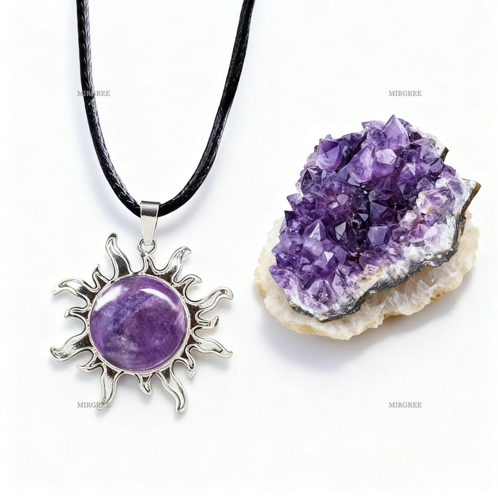 Amethyst Geode Necklace Set – Natural Crystal Collection
