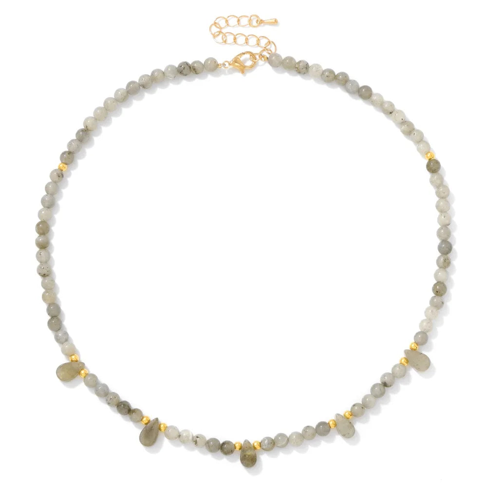 Harmony Stone Necklace – Green Aventurine & Amethyst Gemstone Choker