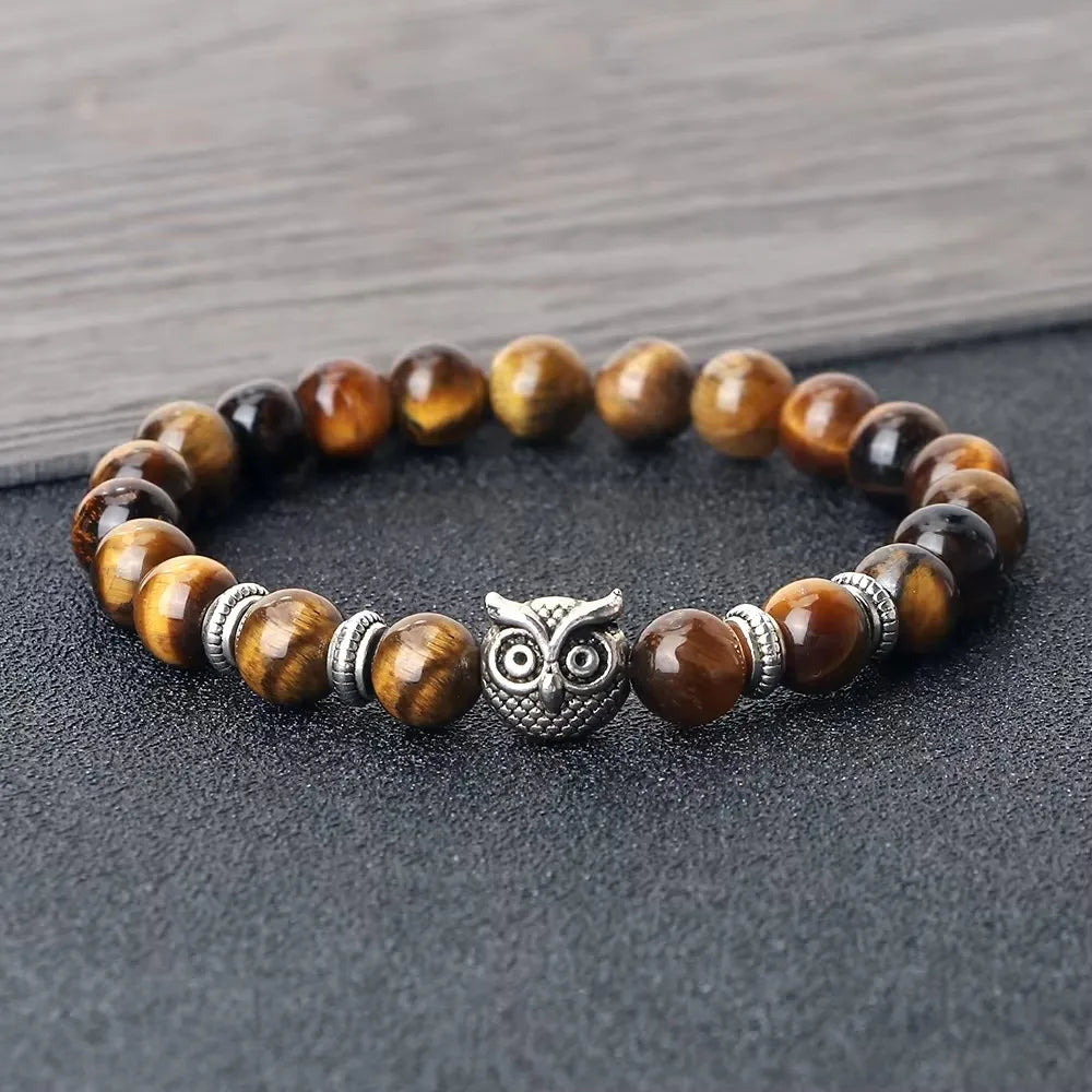 Mystic Owl – Natural Stone Beaded Bracelet