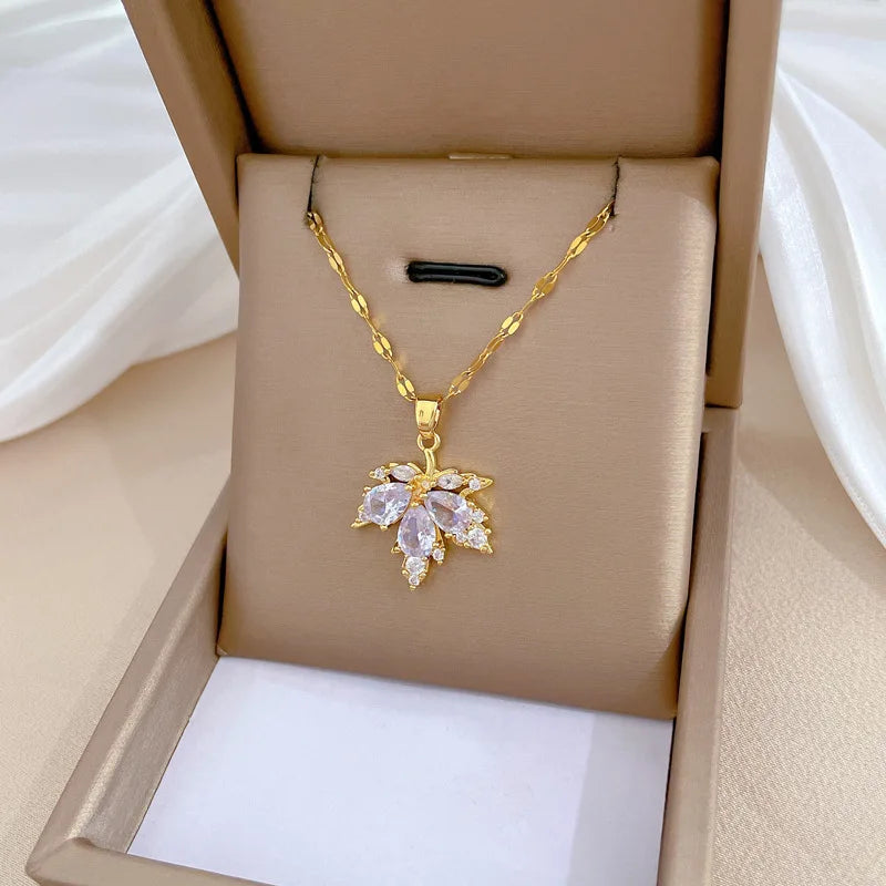 Golden Maple Luxe – Micro-Inlaid Necklace