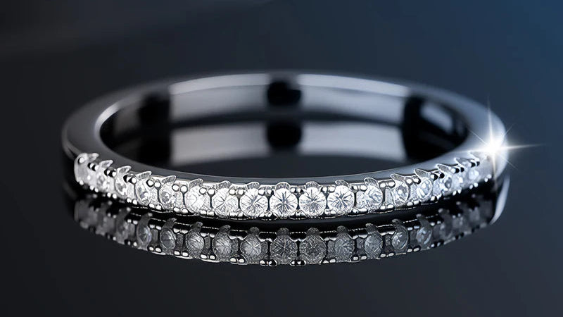 Aiternity Brilliance – Moissanite Wedding Band in 925 Sterling Silver