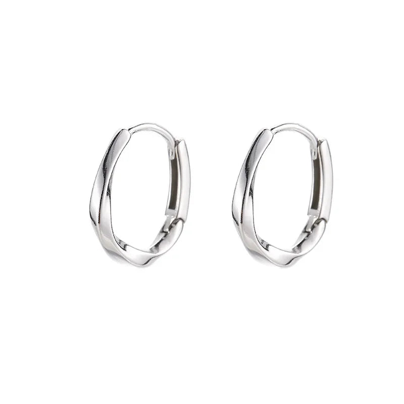 Classic 925 Sterling Silver Hoop Earrings – Timeless Round Design