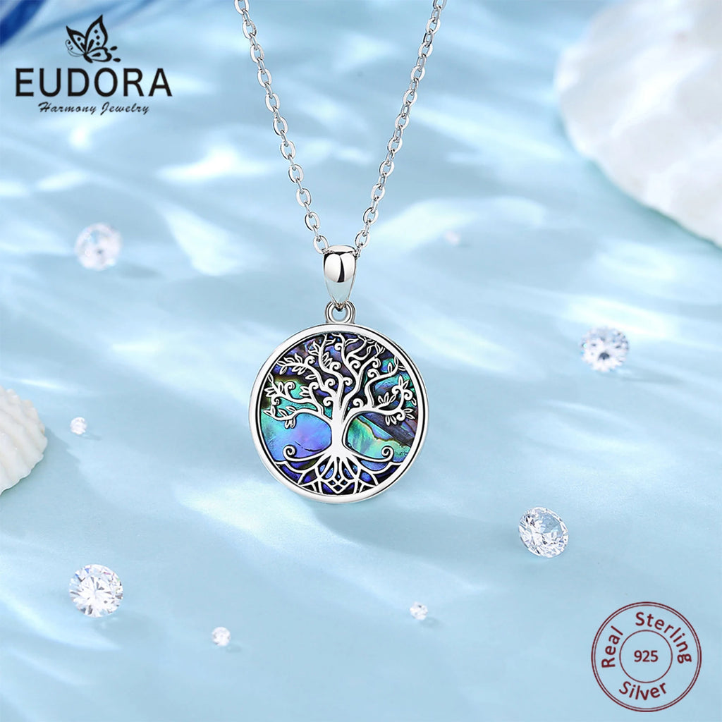 Tree of Life Pendant Necklace – Abalone Shell & Sterling Silver
