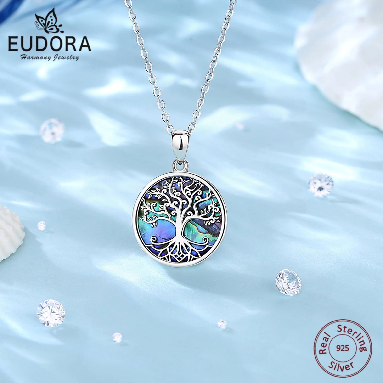 Tree of Life Pendant Necklace – Abalone Shell & Sterling Silver
