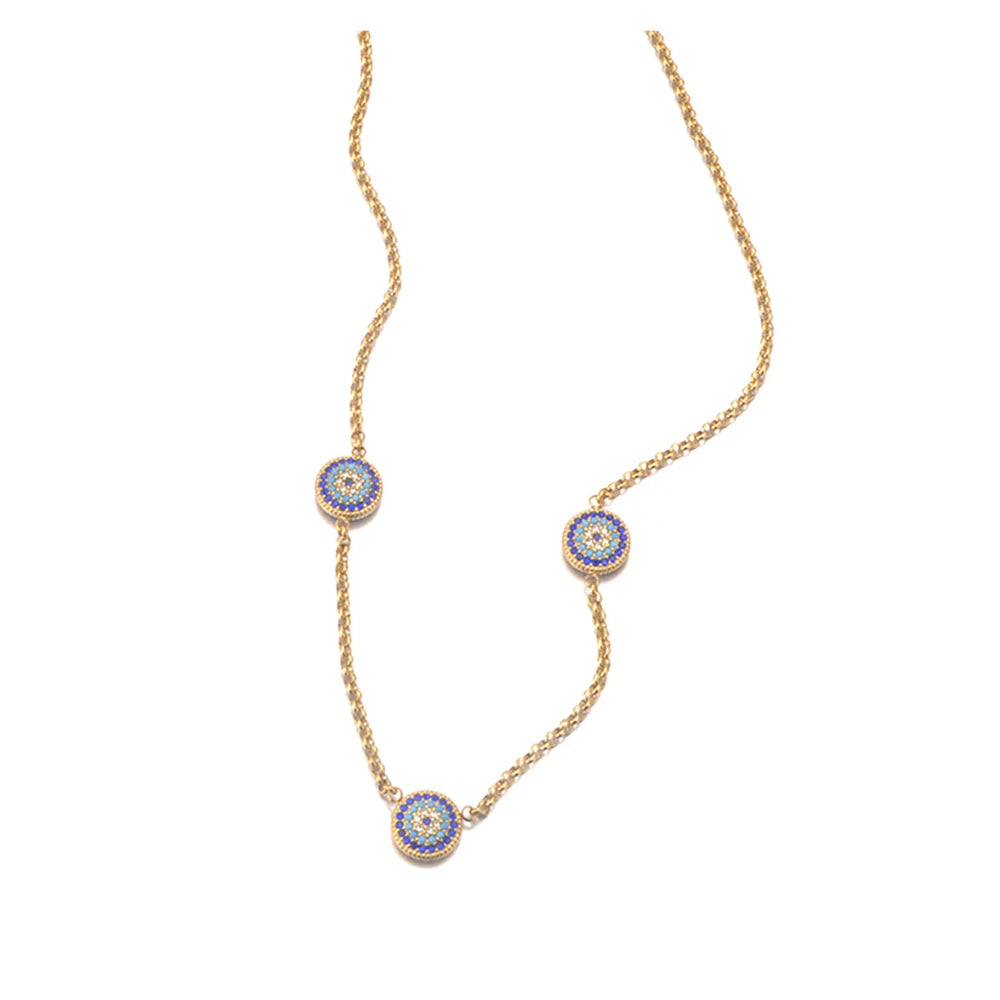 Classic Evil Eye Collection – 316L Stainless Steel Blue CZ Jewelry Set