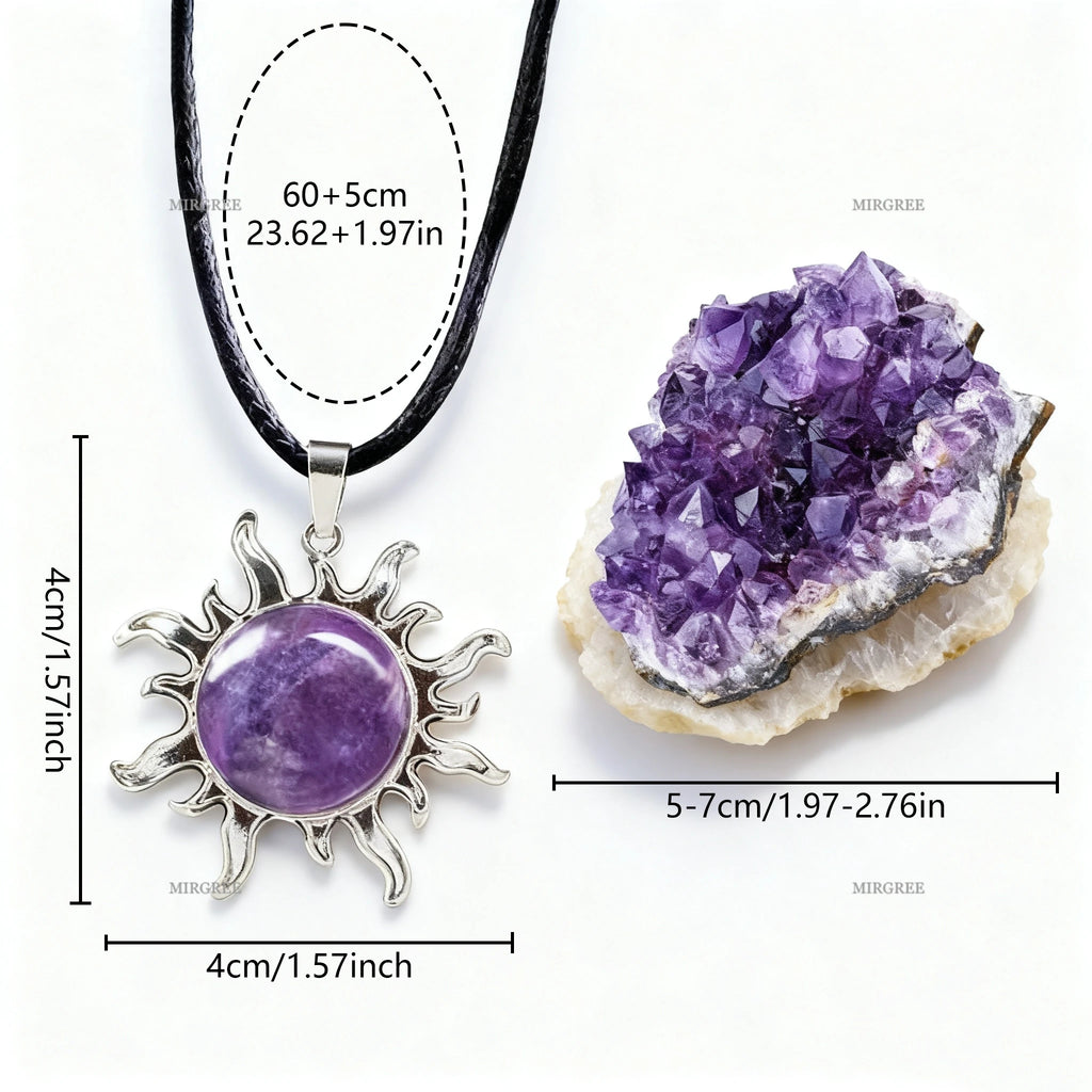 Amethyst Geode Necklace Set – Natural Crystal Collection