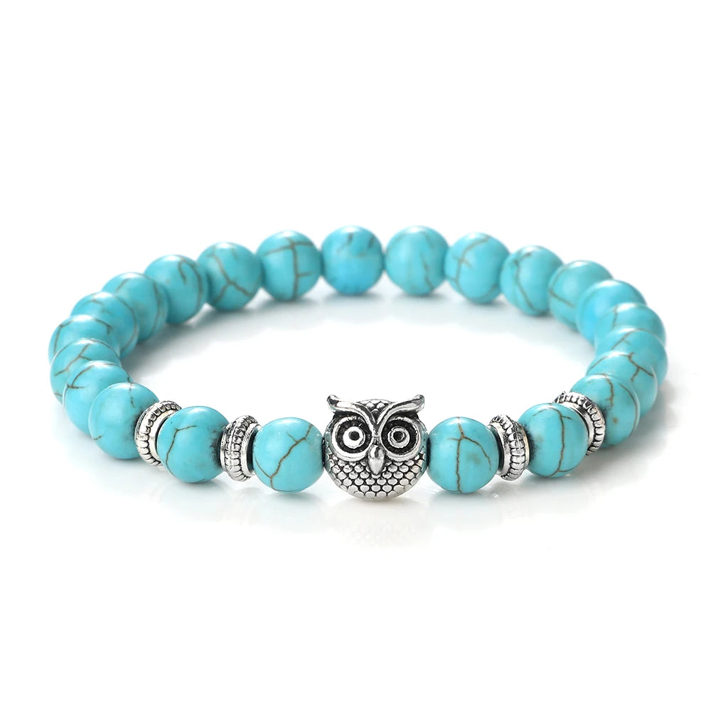 Mystic Owl – Natural Stone Beaded Bracelet