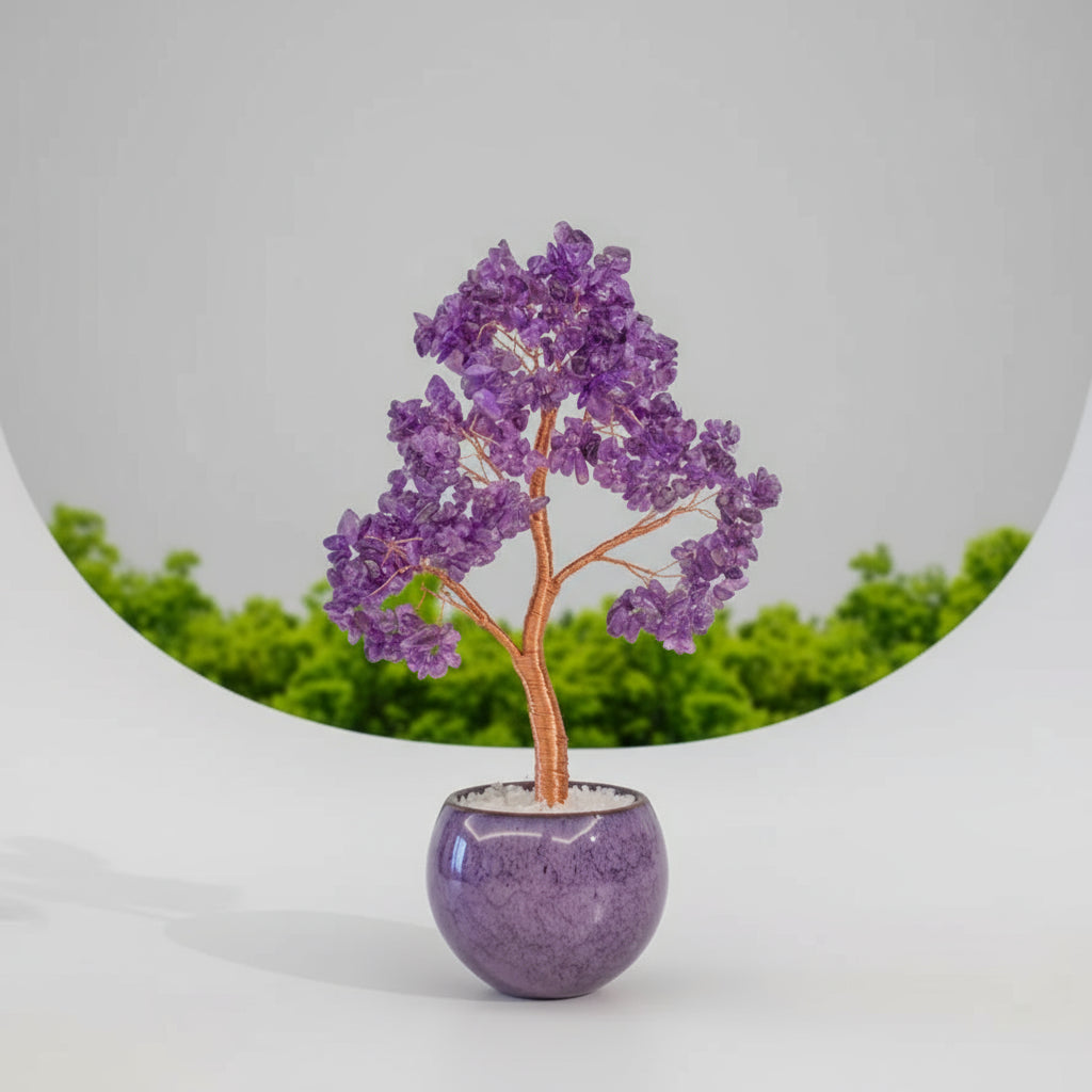 Amethyst Blossom – Crystal Tree of Life in Ceramic Pot