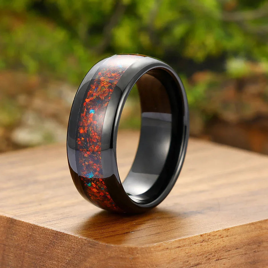 Rings Orion Nebula Forge #2 – Starry Tungsten Unisex Wedding Band