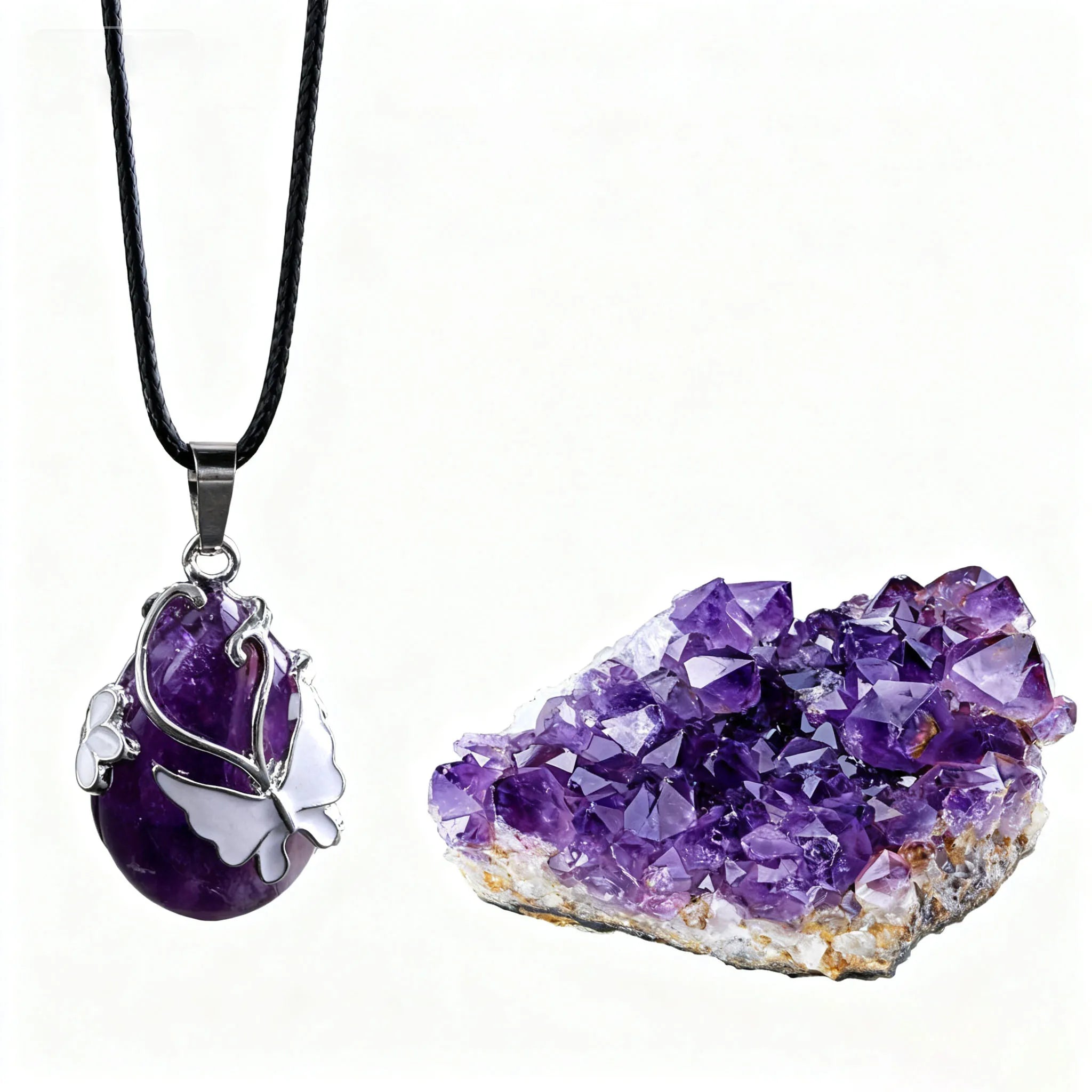 Amethyst Geode Necklace Set – Natural Crystal Collection