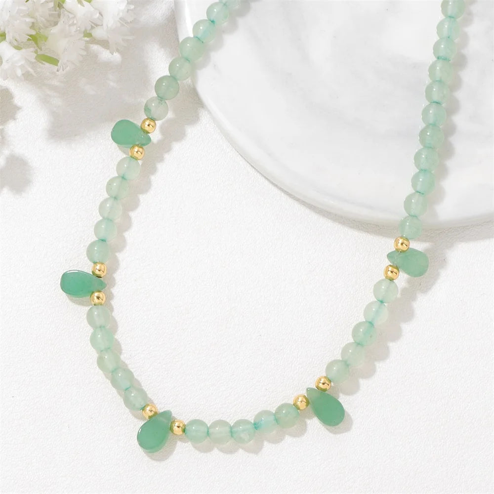 Harmony Stone Necklace – Green Aventurine & Amethyst Gemstone Choker