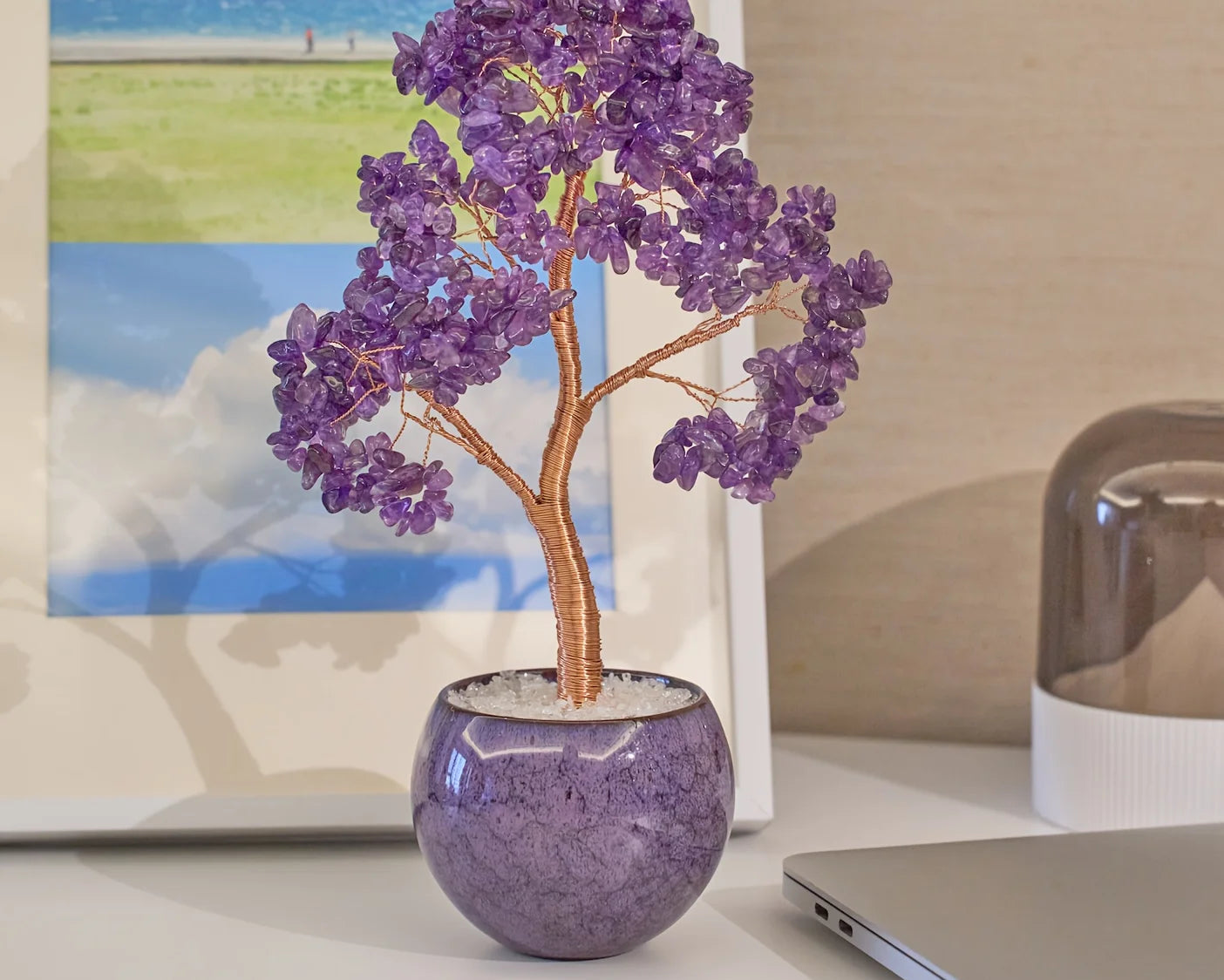 Amethyst Blossom – Crystal Tree of Life in Ceramic Pot
