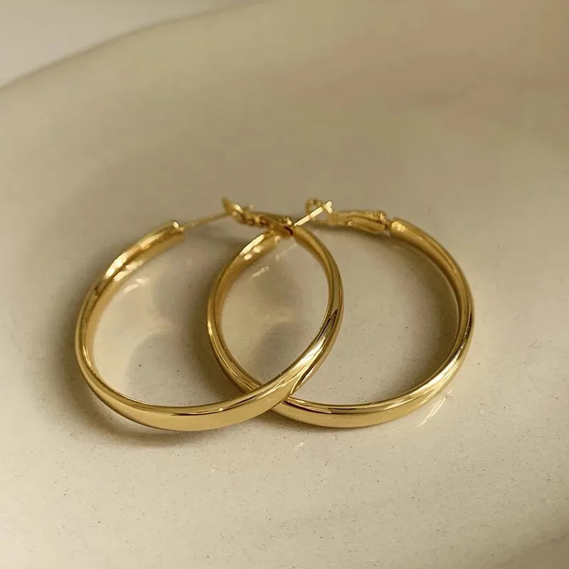 The Camden Geometric Hoops | Statement Flat Circle Earrings